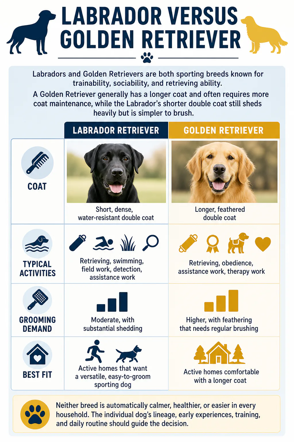 Labrador Versus Golden Retriever
