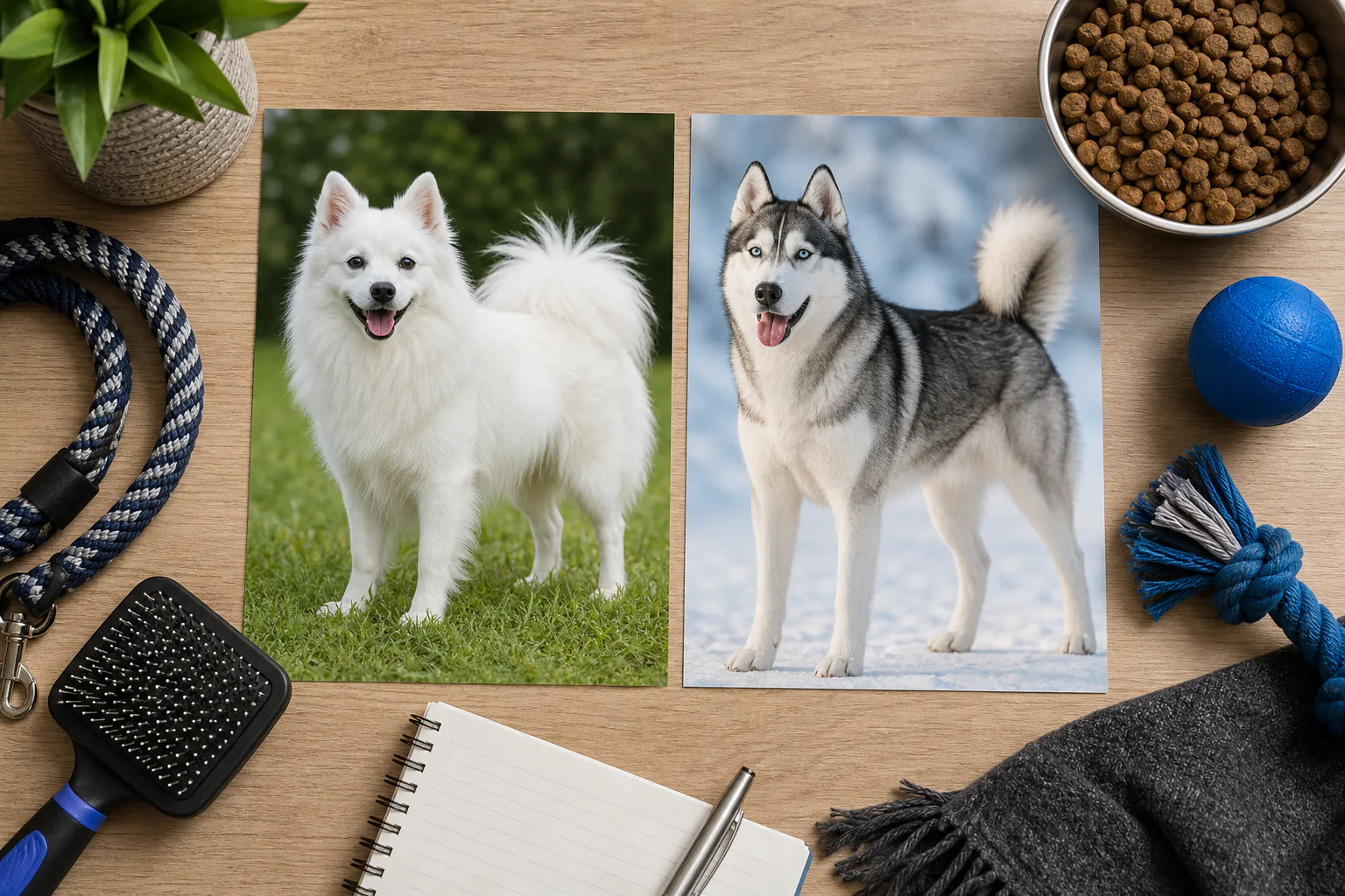 American Eskimo Dog Versus Husky