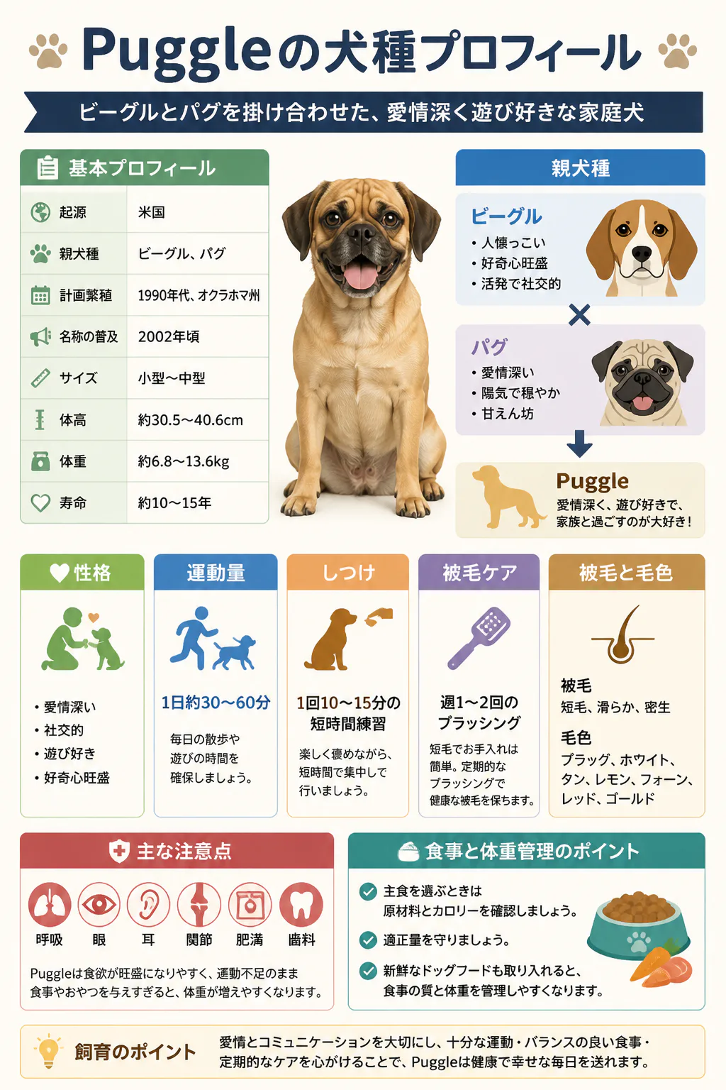 Puggleの犬種プロフィール